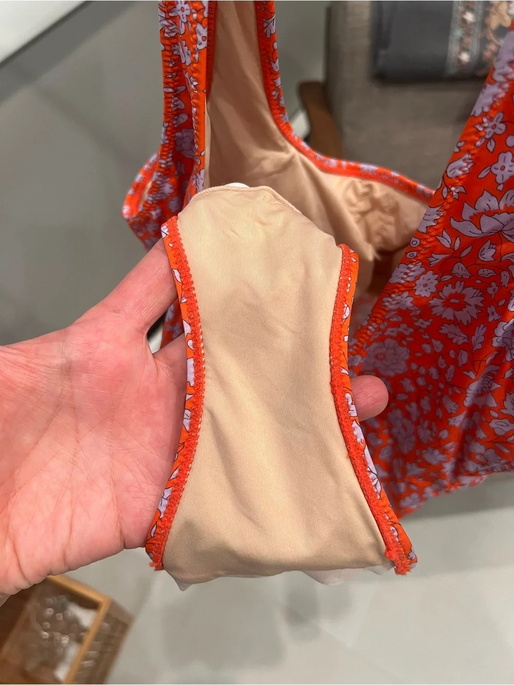 A Pea in the Pod Orange and White Floral One-Piece